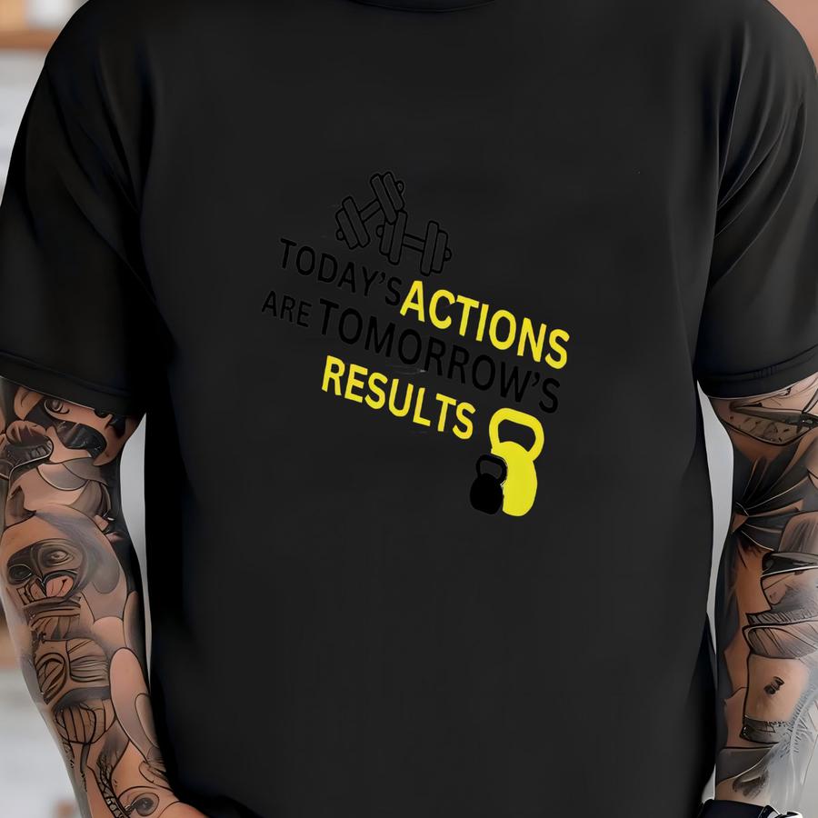 Today's Actions Are Tomorrow's Results Women's Racerback Tank; Womens Workout Tank Top T-shirt
