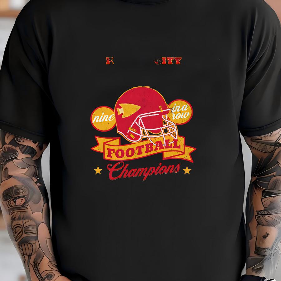 Kansas City Division Champions Sweatshirt, Chief Nine Time Champs Crewneck, Arrowhead Sve Design, Football Fan Gift, Chief Fan Gift T-shirt