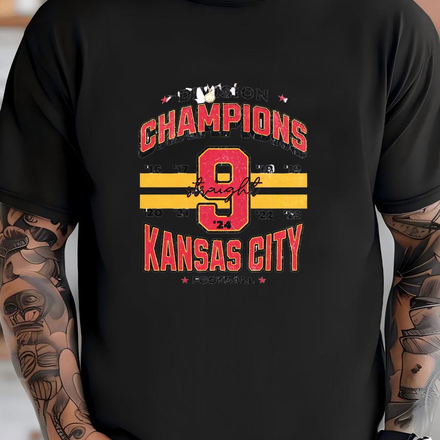 Kansas City Division Champions Sweatshirt, Chief Nine Time Champs Crewneck, Retro Kansas City Football Unisex Sweatshirt, Chief Fan Gift T-shirt