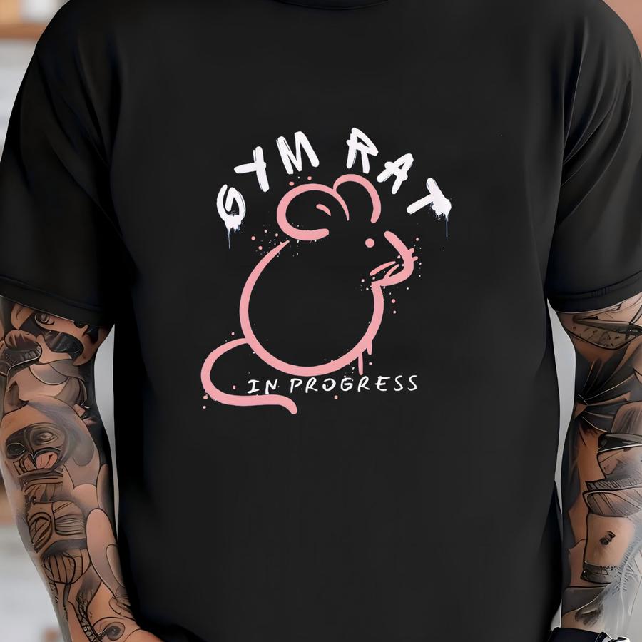 Gym Rat In Progress Shirt, , Pump Cover, Fitness Gift For Gym Rat, Oversized Washed Tee, Work Out Gifts, Gym Pumpcover T-shirt