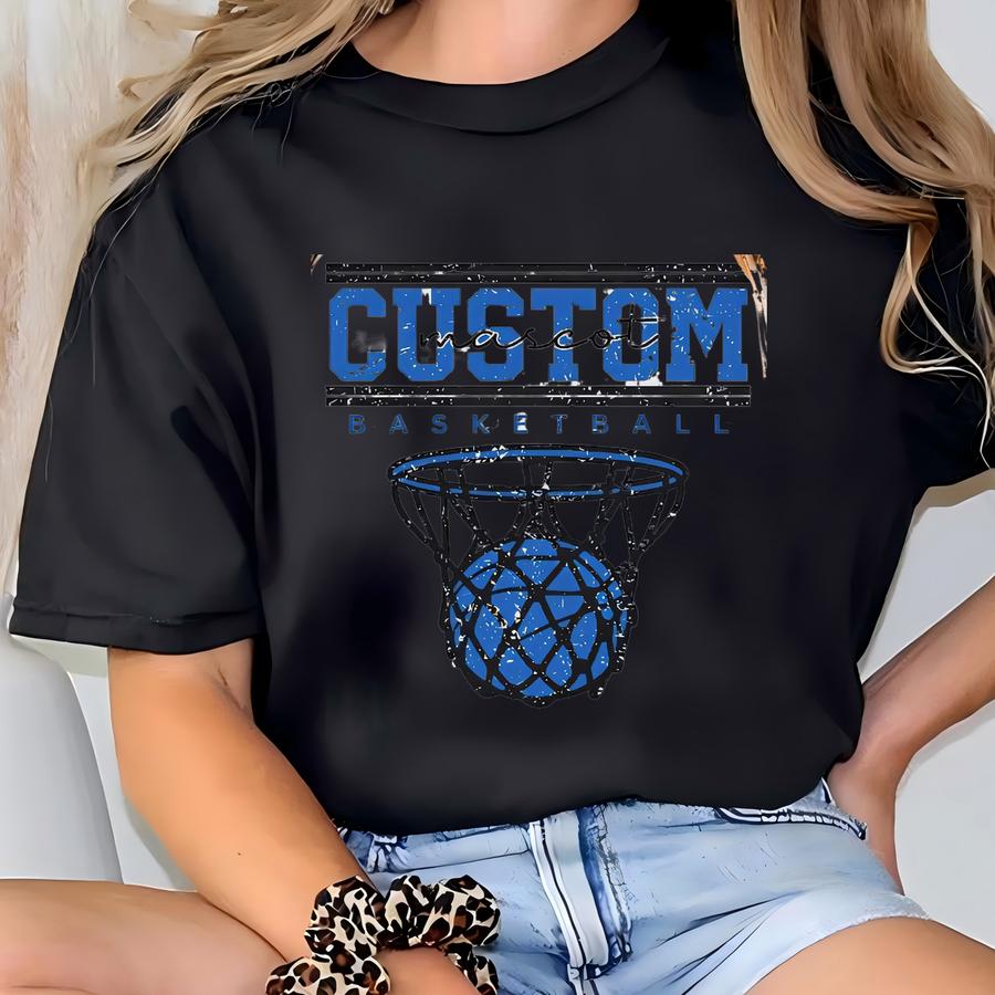 Custom Basketball Sweatshirt For Basketball Mom, Basketball Mom Sweatshirt With Custom Town And Mascot, Basketball Gift, Game Day T-shirt