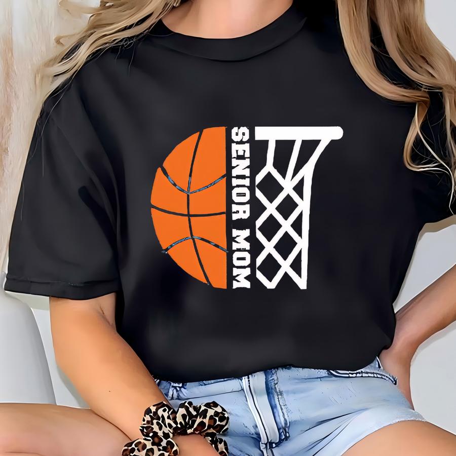 Custom Basketball Mom Name Number Shirt, Personalized Basketball Mom Tshirt, Senior Night Mom Tee, Basketball Senior Mom Class Of 2025 Shirt T-shirt