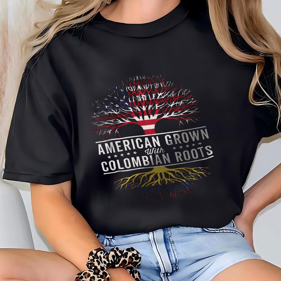American Grown Colombian Roots Flag Hoodie T-shirt