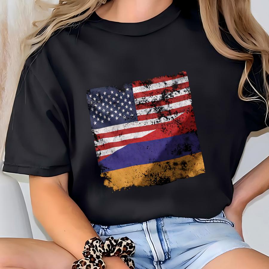 Armenia Usa Flag Hoodie T-shirt