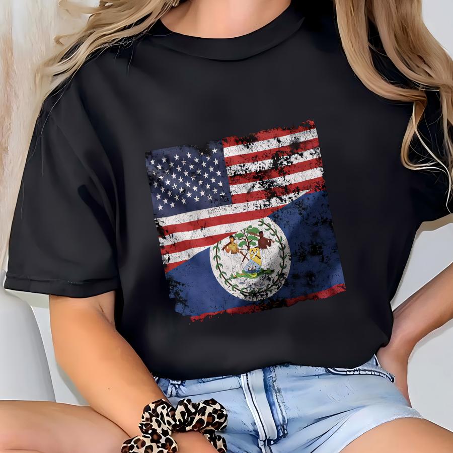 Belize Usa Flag Hoodie T-shirt