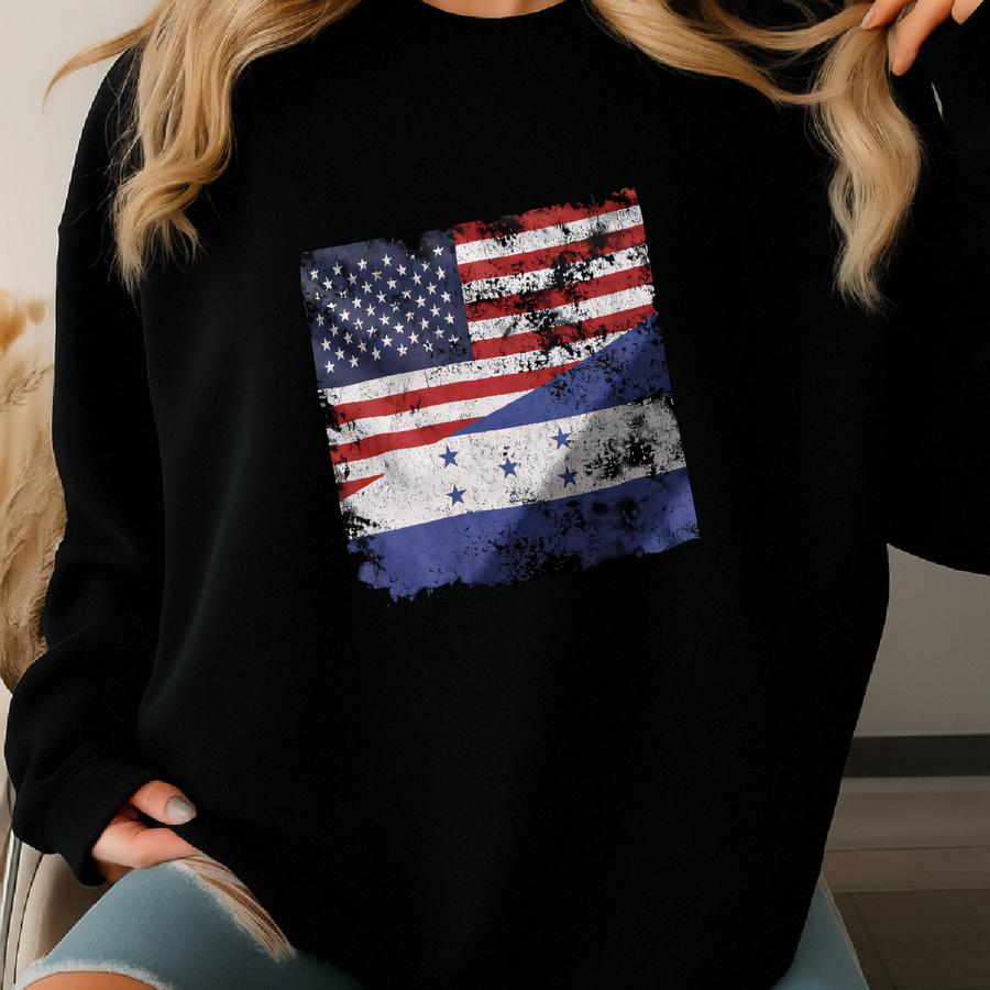 Honduras 1949-2022 Usa Flag T-shirt Sweatshirt