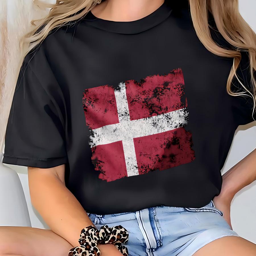 Denmark Flag Hoodie T-shirt