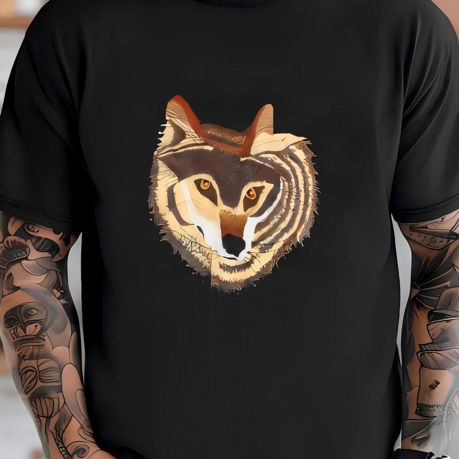 Vintage Wolf Hoodie Black Large T-shirt