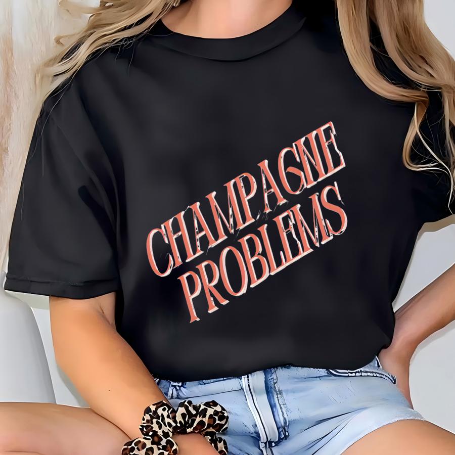 Champagne Problems Make Up Pouch, Travel Cosmetic, Makeup, Travel Organizer, Gift For Bridesmaids, Travel Accessory Pouch T-shirt