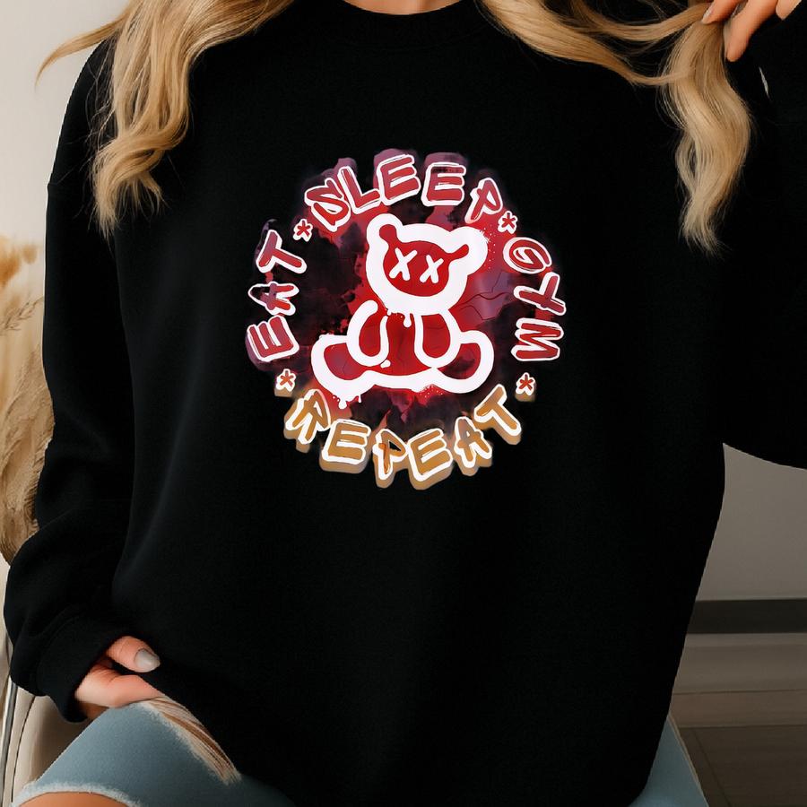 Eat Sp Gym Repeat Graffiti Shirt, , Gym Pump Cover, Gift For Gym Lover, Fitness Clothes, Funny Gym Shirt, Gym Pumpcover Sweatshirt