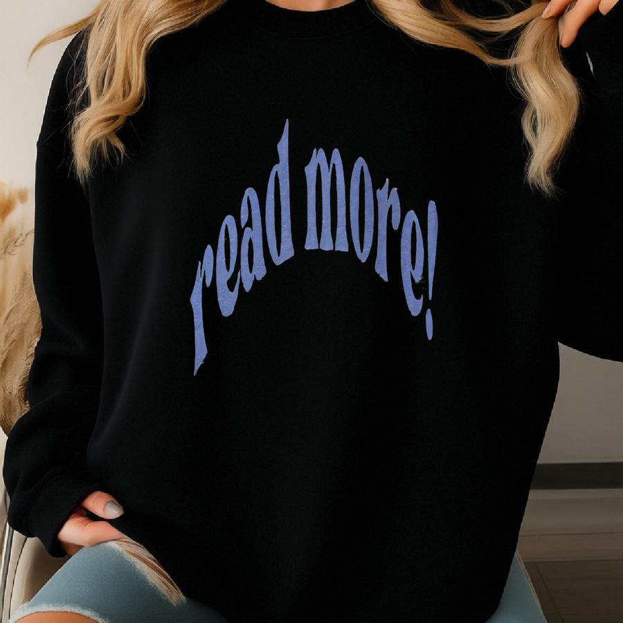 Read More! Sublimated Vintage Gildan Crewneck, Gildan T-shirt, Read More Books Sweatshirt