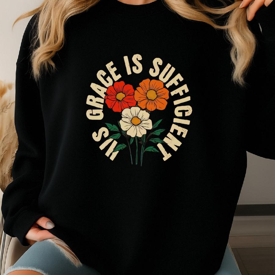 His Grace Is Sufficient Scented Candle: Christian Home Decor Sweatshirt