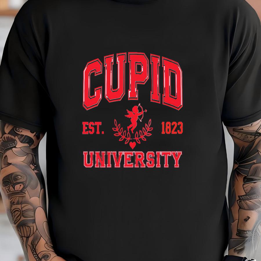 Cupid University Hoodie: Funny Valentine's Day Love Tee T-shirt