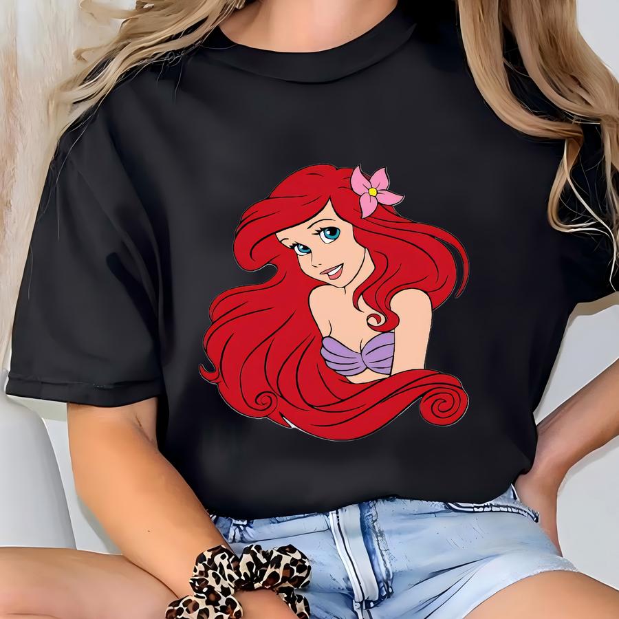 Ariel Little Mermaid Sweatshirt For Family Sweater For Parks Family Outfits Land Crewneck Ariel Princess Tee, Fan Gift T-shirt