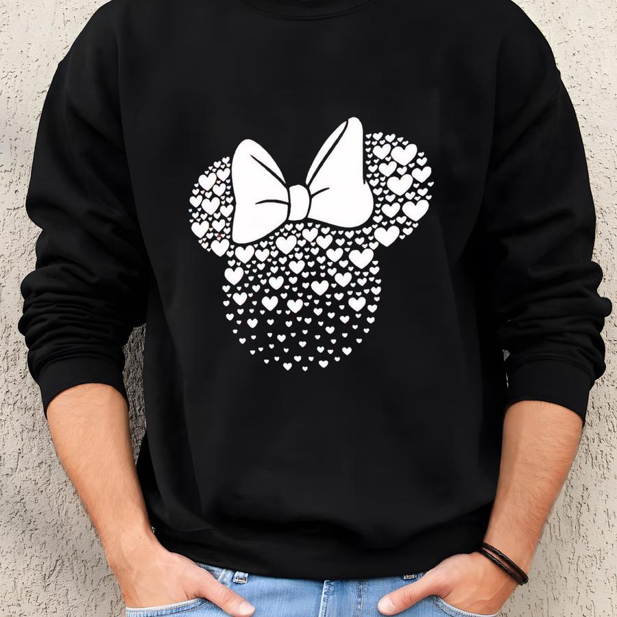 Matching Couples Sweatshirt Mouse Ears With Hearts Sweatshirt For Valentines Day Couples Trip Sweatshirt Couples Sweatshirts Sweatshirt