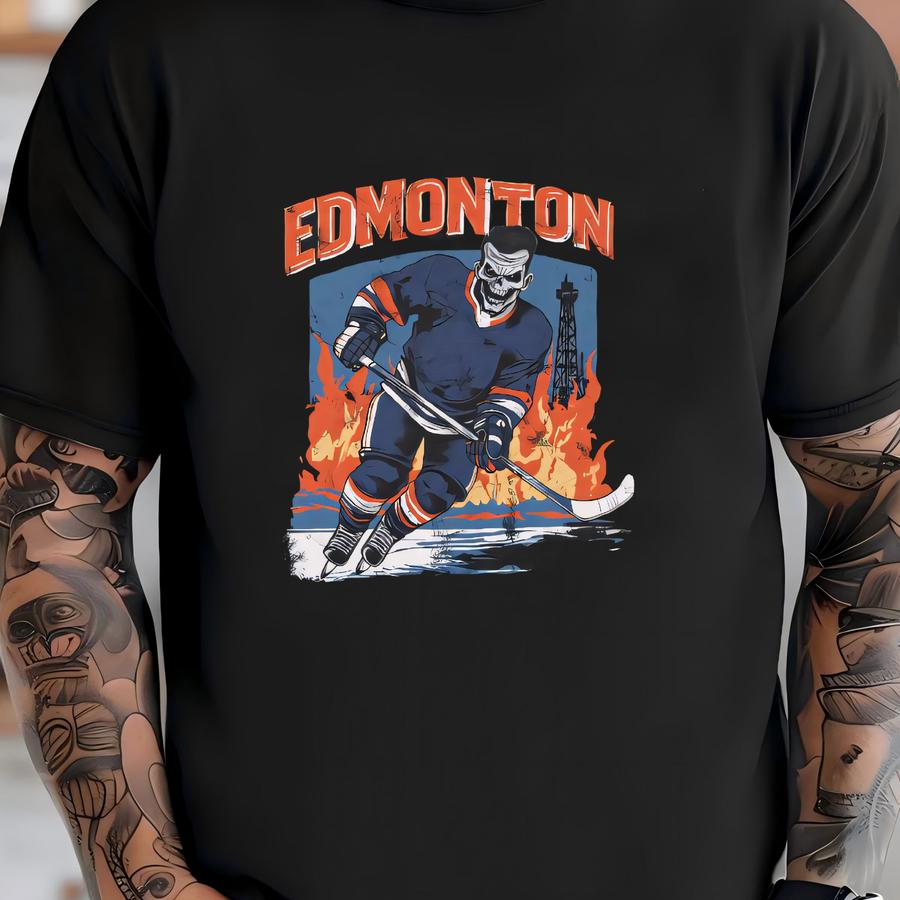 Edmonton Hockey Crewneck, Edmonton Oiler Sports Sweatshirt, Ice Hockey Clothing, Hockey Fan Gift, Hockey Lover, Vintage, Edmonton Alberta T-shirt