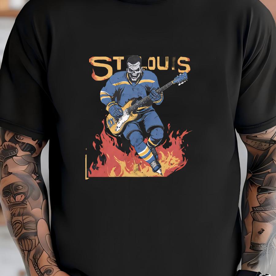 St Louis Hockey Shirt, Blue Ice Hockey, Sports Team Clothing, Hockey Fan Gift, Hockey Lover Apparel, Vintage Hockey, St Louis Missouri T-shirt