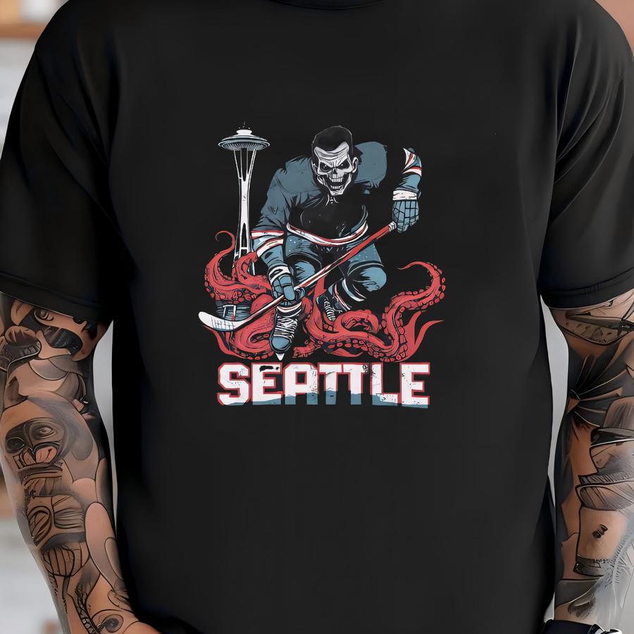 Seattle Hockey Crewneck, Kraken Ice Hockey Sweatshirt, Sports Clothing, Hockey Fan Gift, Hockey Lover, Vintage Hockey, Seattle Washington T-shirt