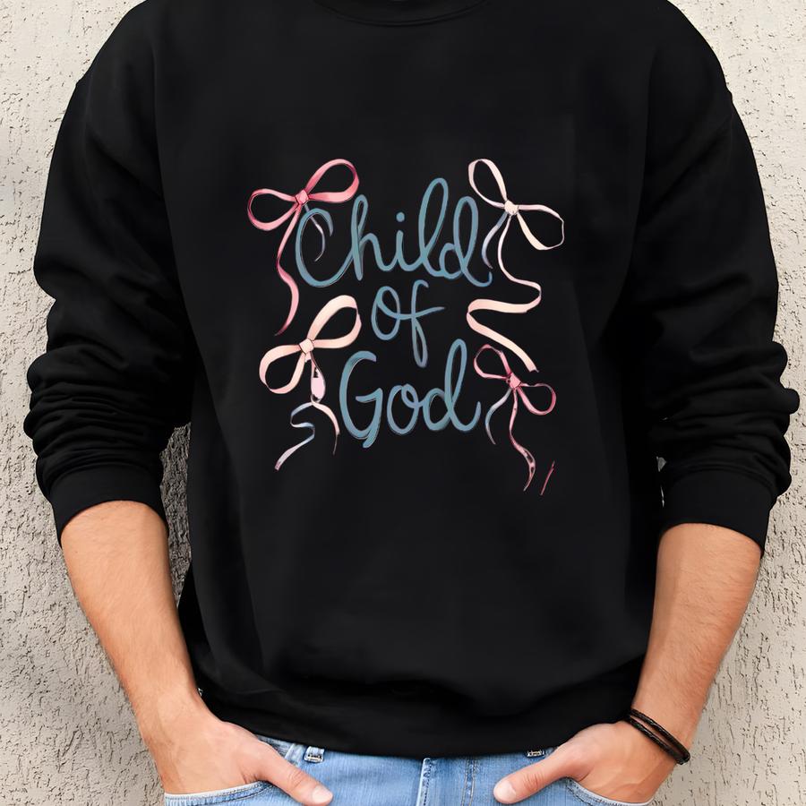 Child Of God Kids Sweatshirt - Christian Youth Hoodie - Coquette Toddler Sweater - Faith Youth Hoodie - Church Youth Toddler Sweater Sweatshirt