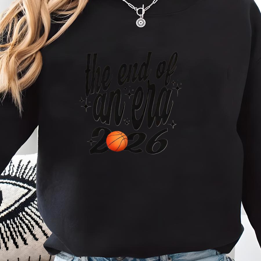 Senior Basketball Mom Sweatshirt With Player's Custom Name, Basketball Senior Mom Hoodie Or Crewneck Sweatshirt, 2026 Senior Year Sweatshirt