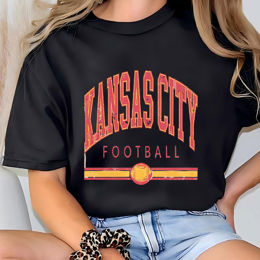Retro Kansas City Football Gift, Vintage Kansas City Football Women's Shirts, Kansas City Men's Gifts, Kansas City Hoodie, Football Mom Tee T-shirt