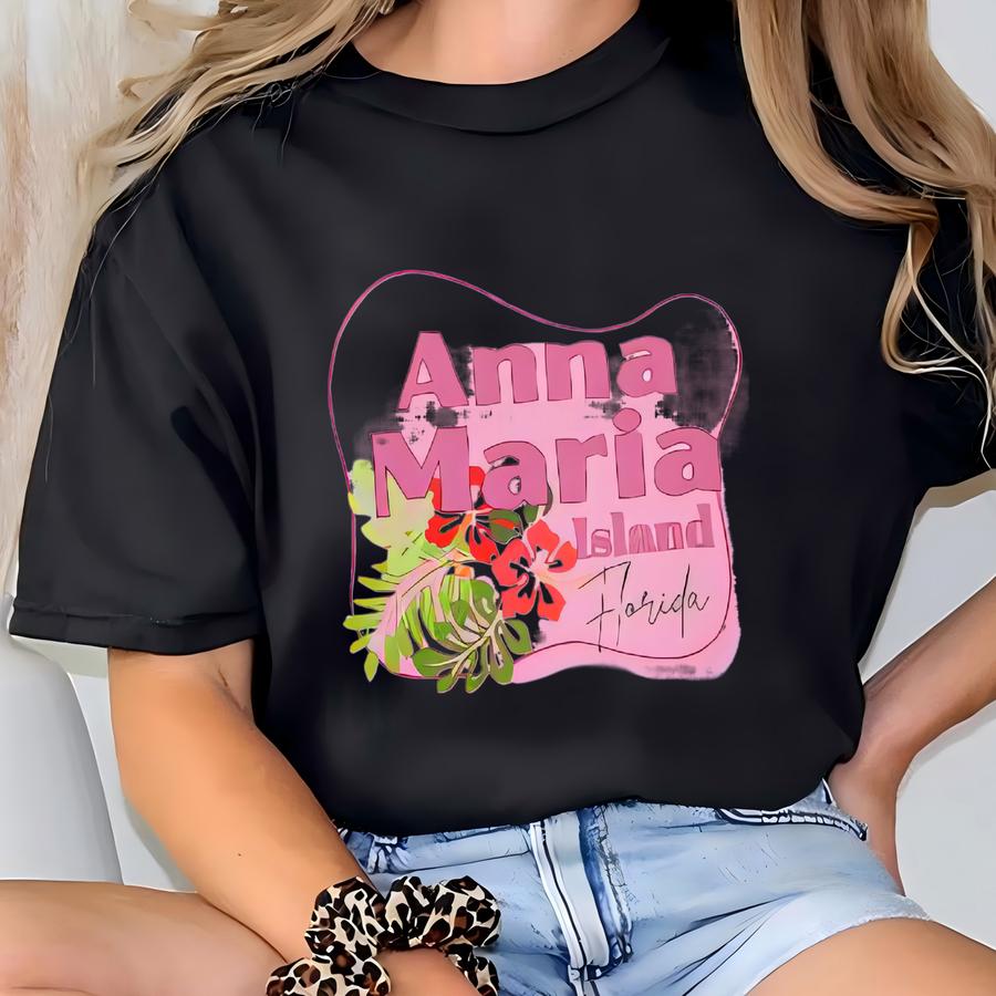 Tropical Flowers Adult Hoodie, Beach Lover Palm Trees Sweatshirt, Anna Maria Island Florida Unisex Hooded Sweatshirt, Vacation Floral T-shirt