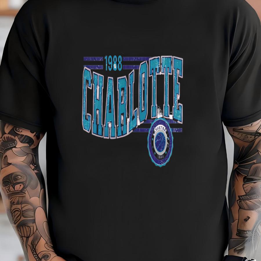 Charlotte Basketball Retro Unisex Sweatshirt, Hornet Basketball Team, Crewneck Vintage Style Jumper, Sports Fan Apparel, Basketball Fan Gift T-shirt