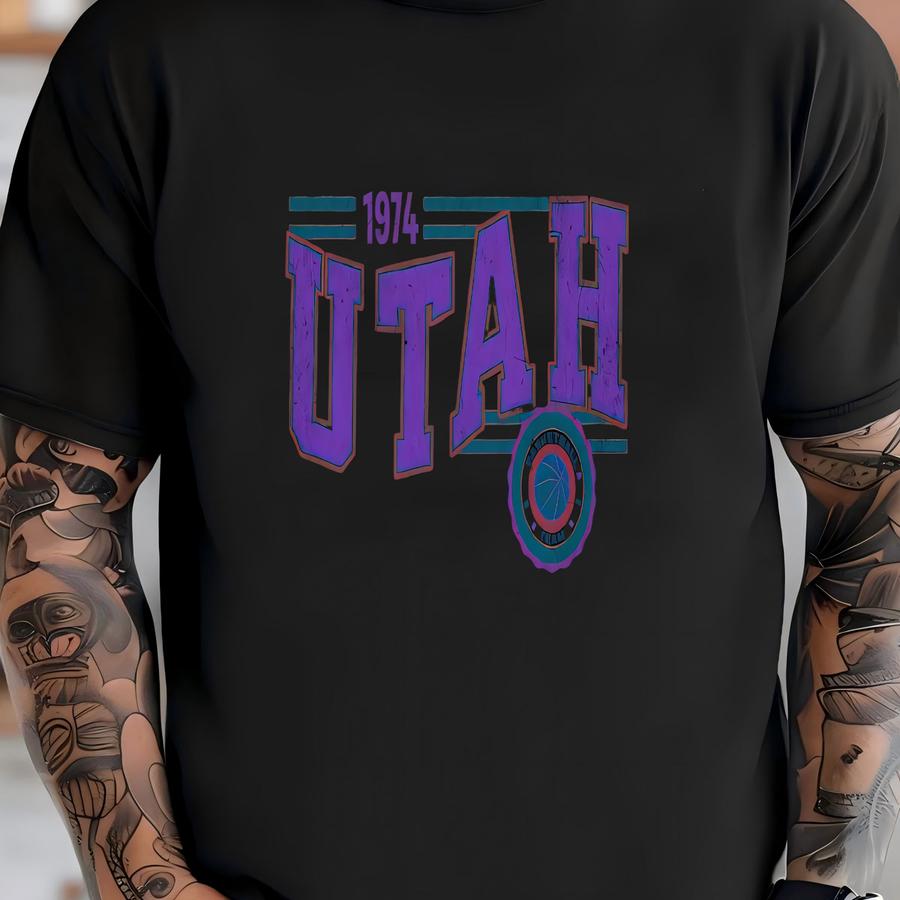 Utah Basketball Retro Unisex Sweatshirt, Jazz Basketball Fan Gift, Crewneck Vintage Style Jumper, Sports Fan Apparel, Basketball Fan Gift T-shirt