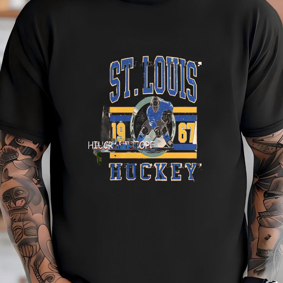 St. Louis Vintage Hockey Png, Design, Hockey Png For Tee, Hockey Team Png, St. Louis Png T-shirt
