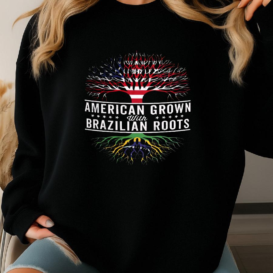 American Grown Brazilian Roots Flag Mug Sweatshirt