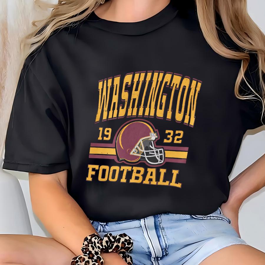 Retro Washington Football Hoodie, Washington Game Day Sweatshirt, Washington Football Fan Gifts, Vintage 80s Style, Burgundy And Gold T-shirt