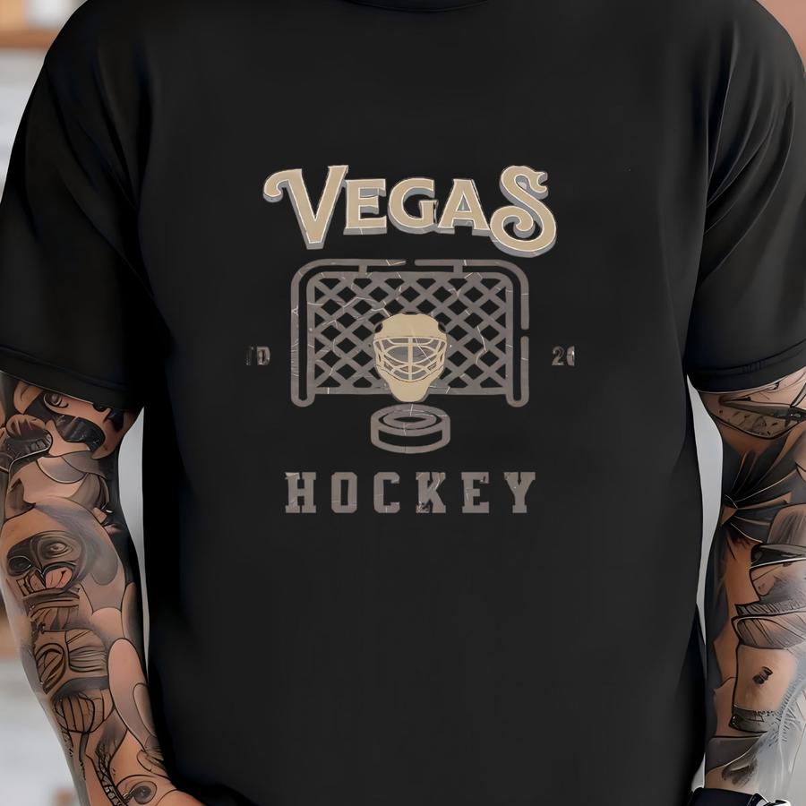 Vintage Vegas Hockey Crewneck, American Sports Sweatshirt, Sports Clothing, Hockey Fan Gift, Hockey Apparel, Vintage Sweater, Golden Knight T-shirt