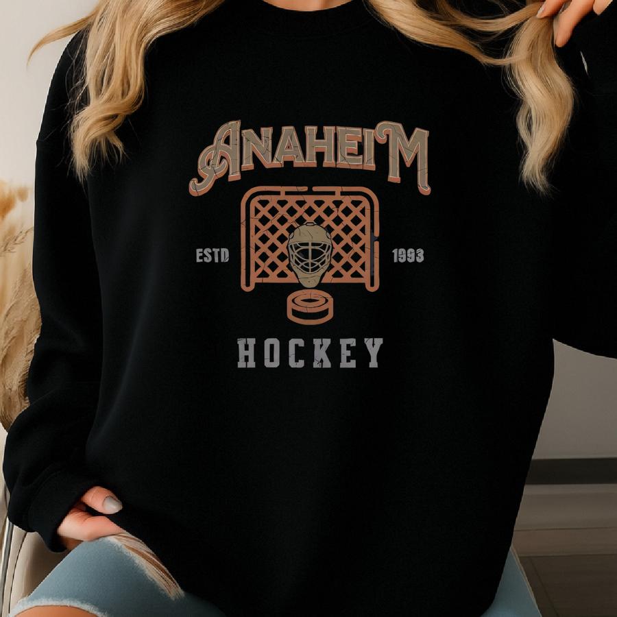 Vintage Anaheim Hockey Crewneck, American Sports Sweatshirt, Us Sports Clothing, Hockey Fan Gift, Hockey Apparel, Vintage Sweater, Duck Sweatshirt
