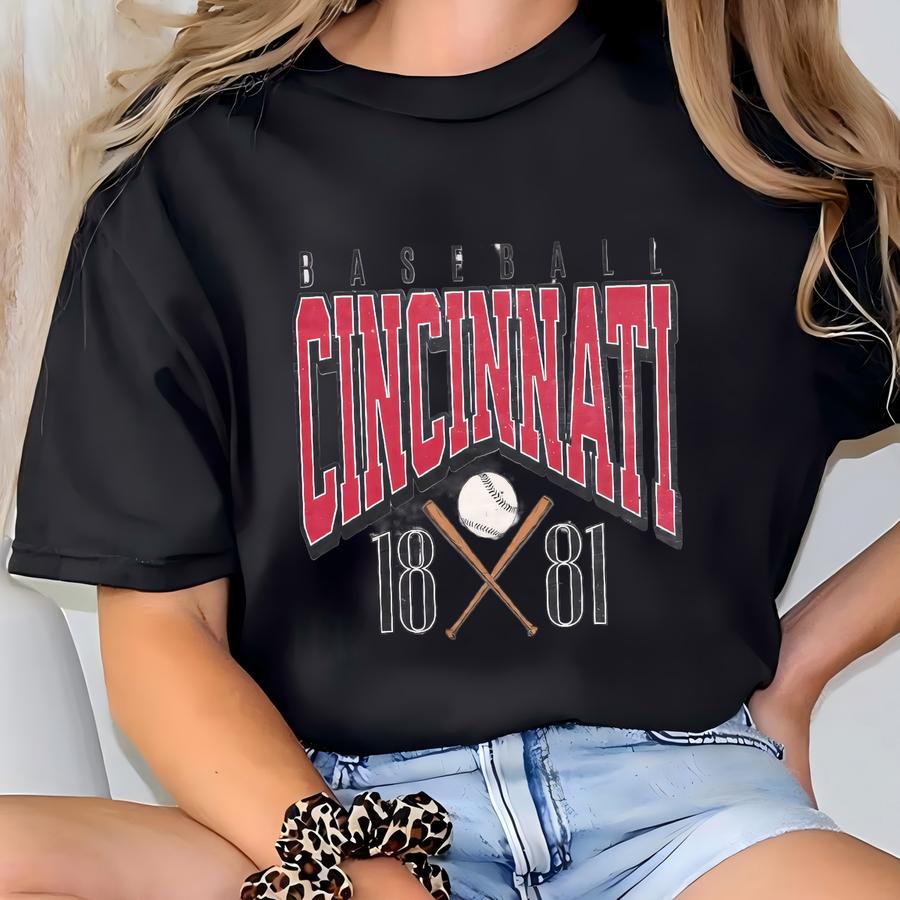 Vintage Cincinnati Baseball Sweatshirt | Cincinnati Baseball Fan Hoodie | Ohio Sports Fan Gift | Retro Baseball Shirt | Game Day Sweatshirt T-shirt