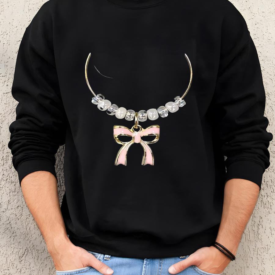 Coquette Bow Tumbler Charm Pink Gold Bow Cup Charm Tumbler Accessories Water Bottle Handle Charm Birthday Gift For Her Girl Princess Sweatshirt