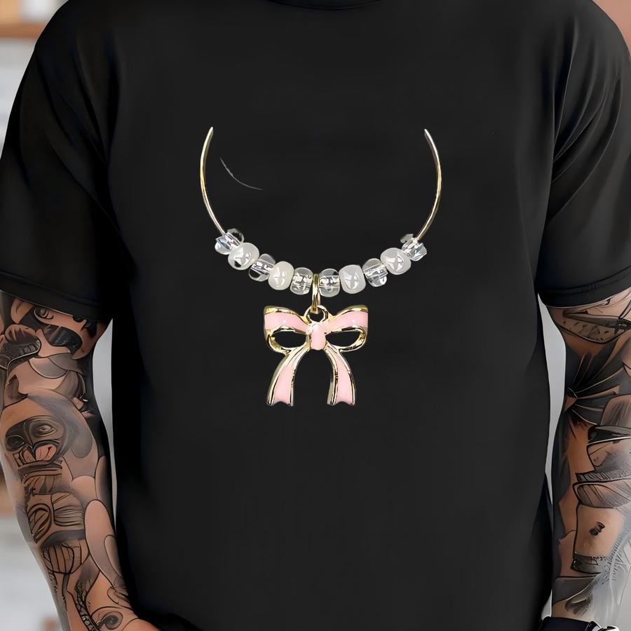 Coquette Bow Tumbler Charm Pink Gold Bow Cup Charm Tumbler Accessories Water Bottle Handle Charm Birthday Gift For Her Girl Princess T-shirt