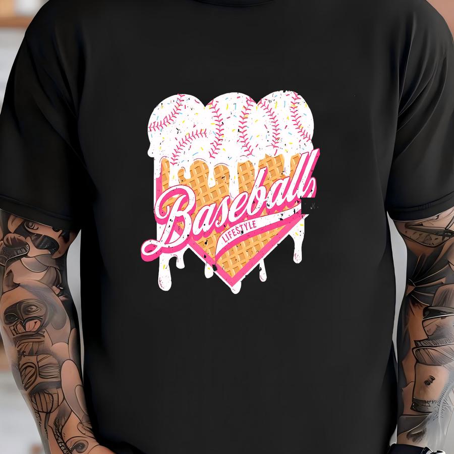 Baseball Lifestyle Sweatshirt, Ice Cream Drip Design For Baseball Lovers T-shirt