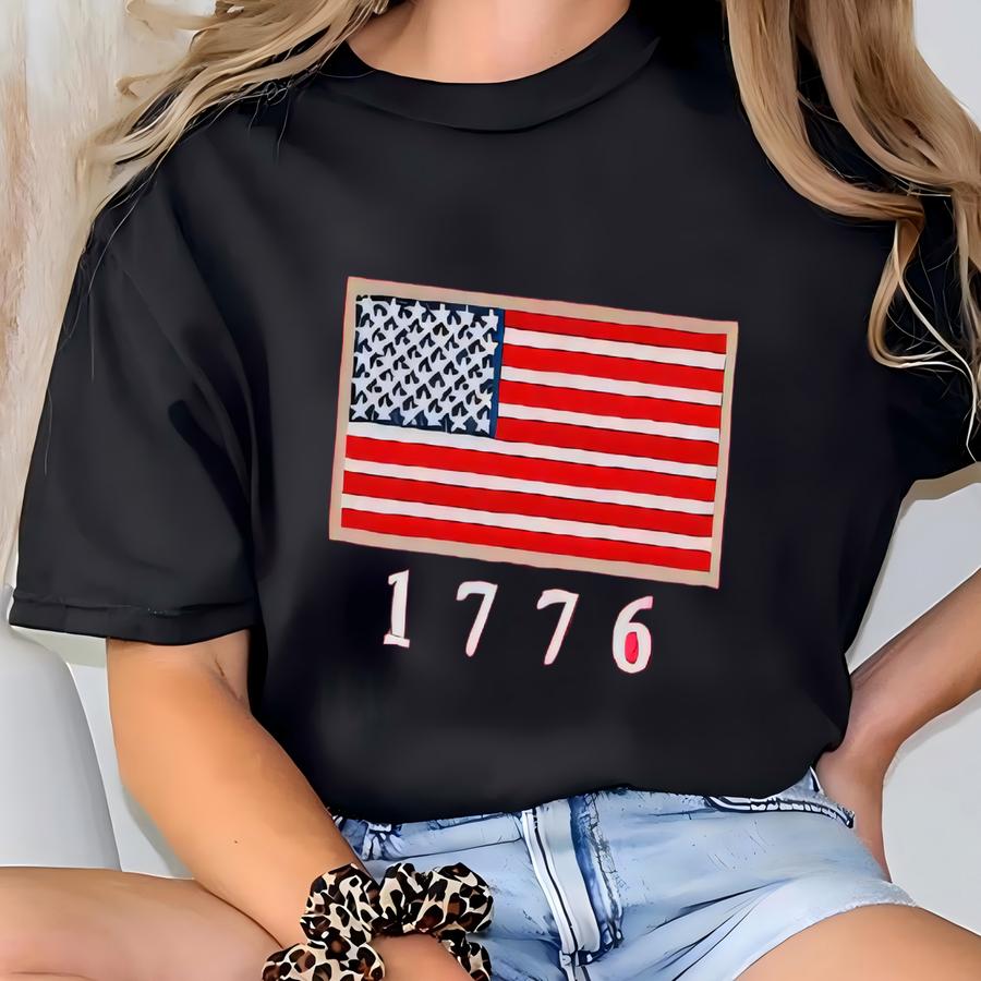 Usa Flag Corduroy Crewneck Sweatshirt T-shirt