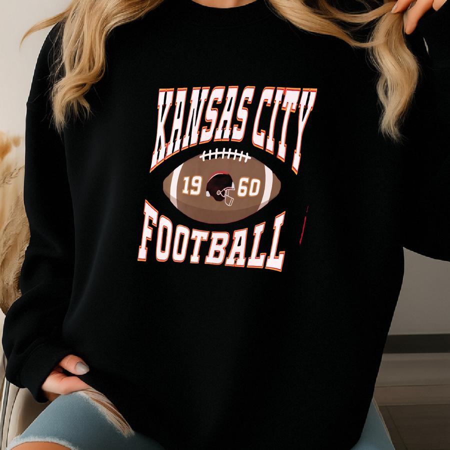 Kansas City Football Hoodie, Kansas City Football Game Day Sweatshirt, Kansas City Football Gift For Him, Kansas City Est 1960 Hoodie Sweatshirt