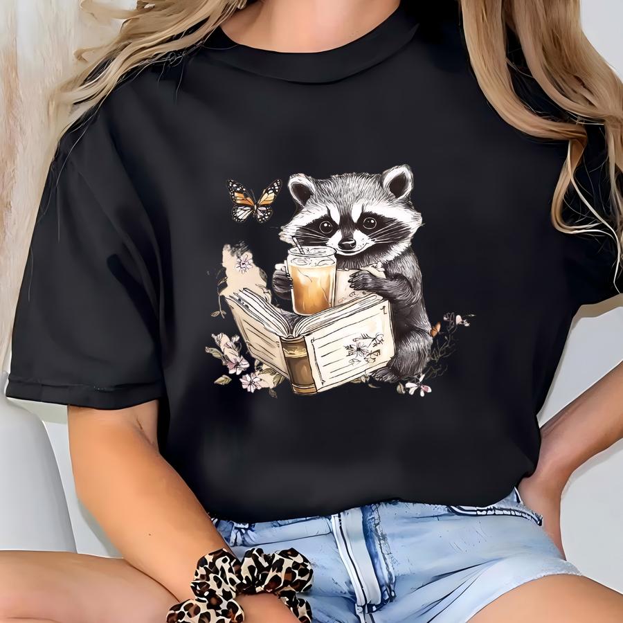 Booktrovert Raccoon Canvas Tee - Book Lover Gift T-shirt