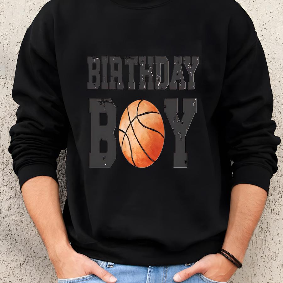 Custom Basketball Birthday Kids Sweatshirt - 1st Birthday Youth Hoodie - Personalized Toddler Birthday Sweater - Birthday Boy Theme Sweatshirt
