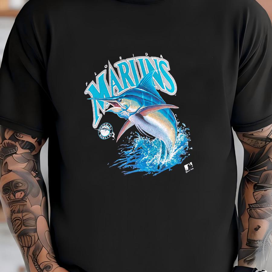 Vintage 1992 Florida Marlins Mlb Baseball M 90s Mascot Graphic Crewneck Sweatshirt Usa Size L/xl T-shirt