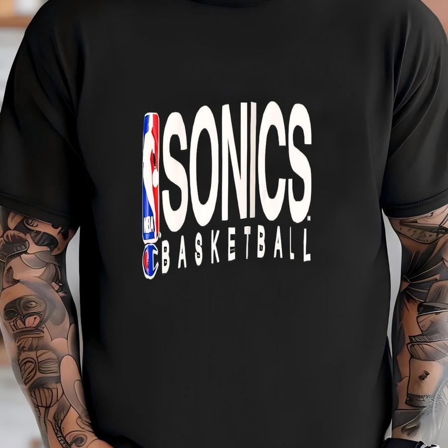 90s Seattle Supersonics Hoodie Sz L (a8341) T-shirt