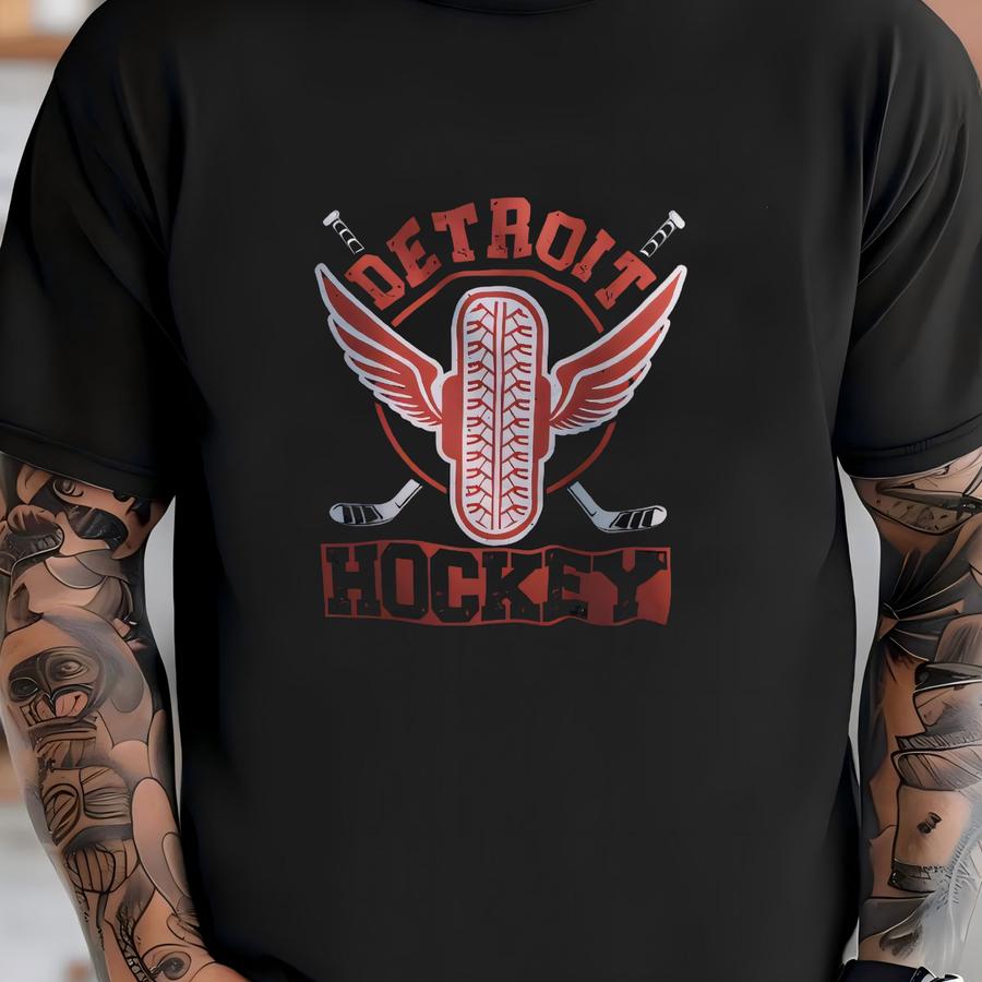 Detroit Hockey Hoodie: Red Wings Long Sve Fan Gift T-shirt