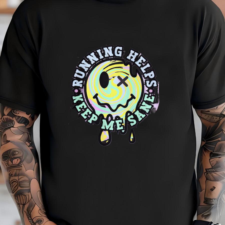 Running Helps Keep Me Sane Shirt, , Funny Running Shirt, Marathon Shirt, Gift For Runner, Running Clothes, Marathon Lover Gift T-shirt