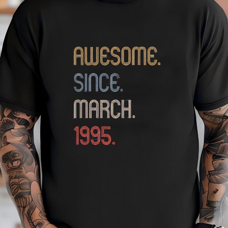 Awesome Since 1995 T Shirt, 30th Birthday Gifts Shirt For Girl/boy, Personalized Birthday Tees, 30th Birthday Idea, 30th Birthday Sweatshirt T-shirt