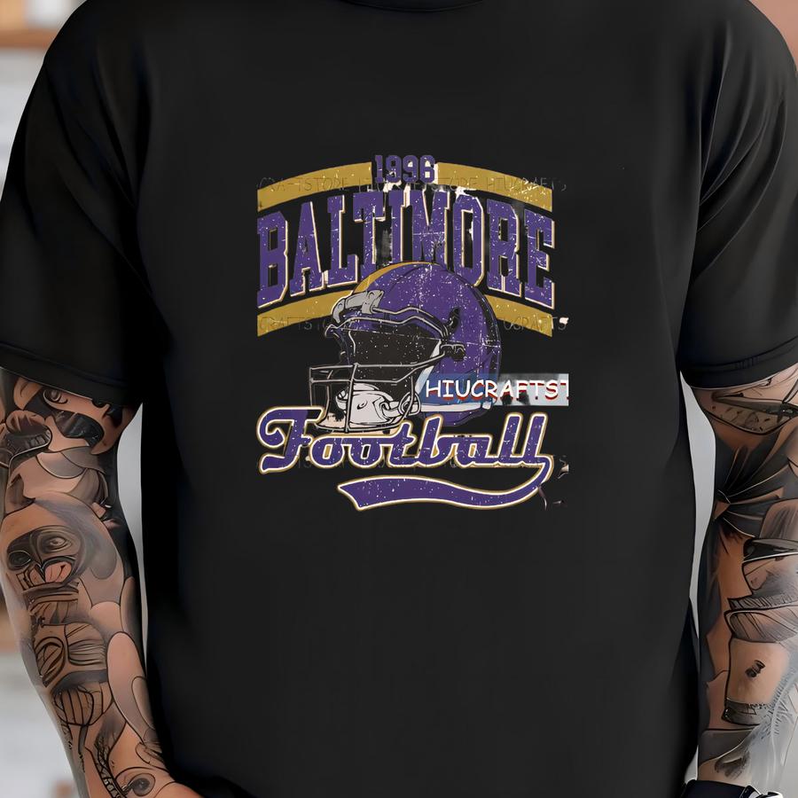 Baltimore Football Png, Football Png, Vintage Football, Baltimore Png, Game Day Football,retro Football Png T-shirt