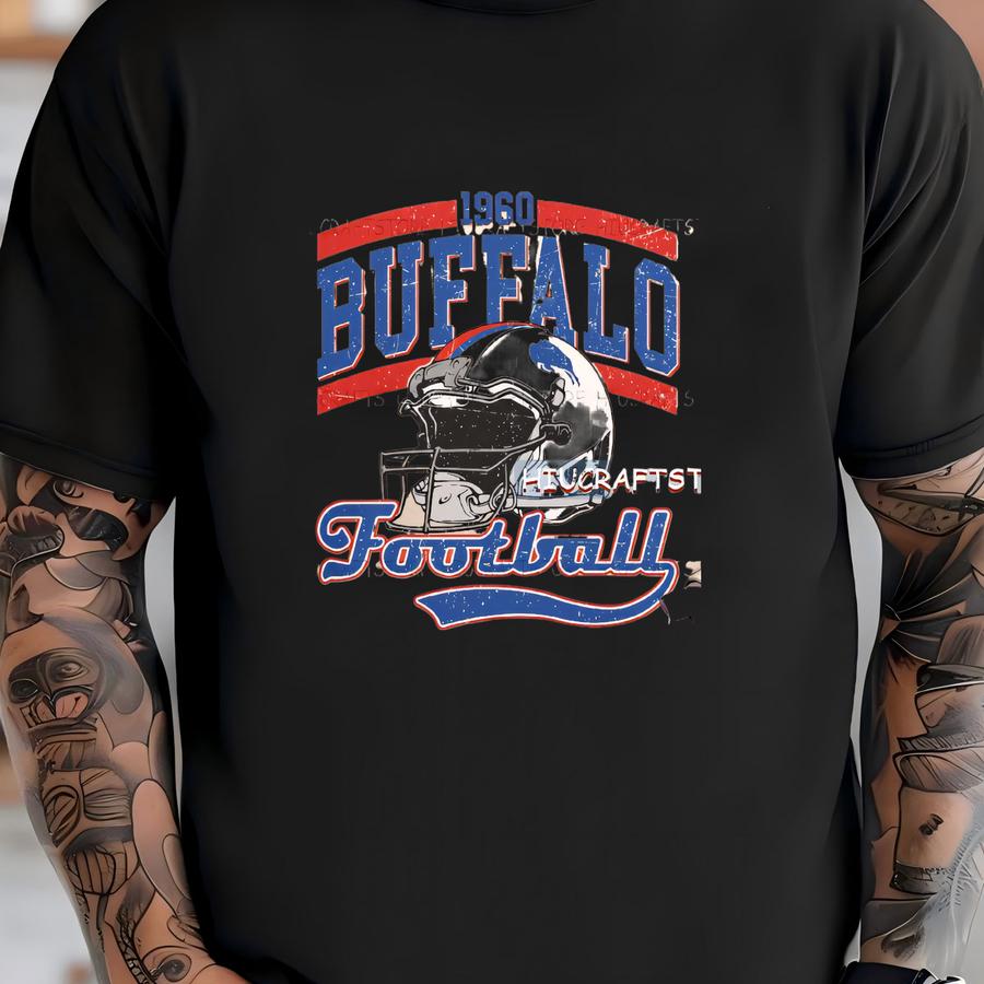 Buffalo Football Png, Football Png, Vintage Football, Buffalo Png, Game Day Football,retro Football Png T-shirt