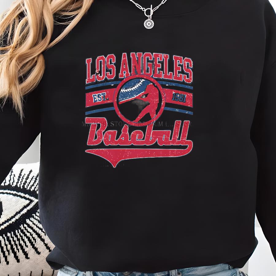 Los Angeles Baseball Png | Vintage Los Angeles Baseball Png| Baseball Fan Png | Los Angeles Baseball Dtf | Baseball Design Sweatshirt