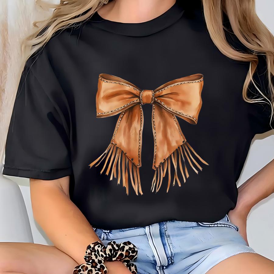 Western Coquette Bow Shirt, Cowgirl Sweatshirt, Country Hoodie, Cute Women's Shirt, Western Graphic Shirt, Sweater, Coquette Bow Tee T-shirt